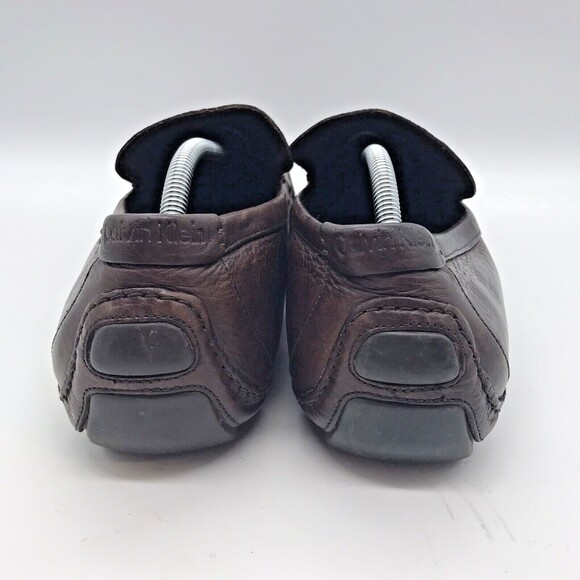 Calvin Klein Michael Brown Leather Driving Loafer Moc Toe Slip On Shoe Men's 12M - Picture 4 of 11